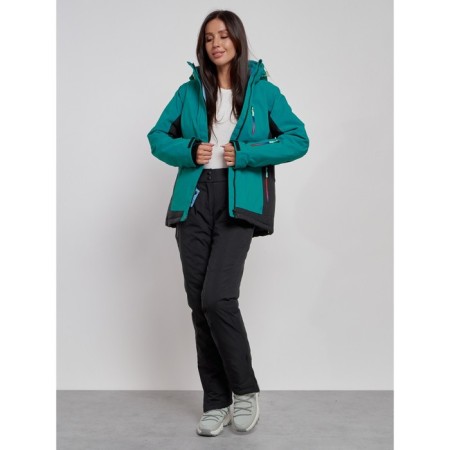 Ski costume female winter, size 44, dark green color-13