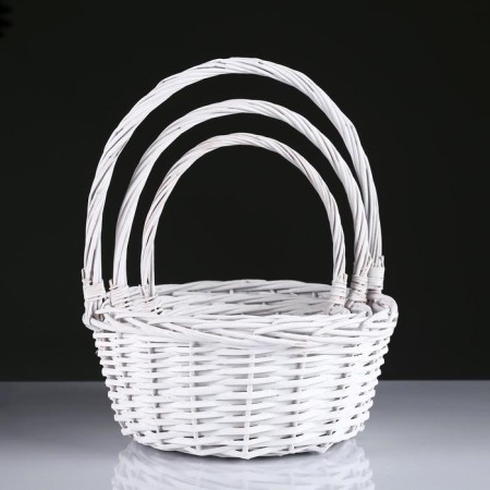 A set of baskets, 3 pcs, 30 × 14/40 cm, 26 × 12/34 cm, 20 × 10/31 cm, willow-1