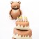 Foil ball 35 “Bear with a bow”, under the air, matte, chocolate color