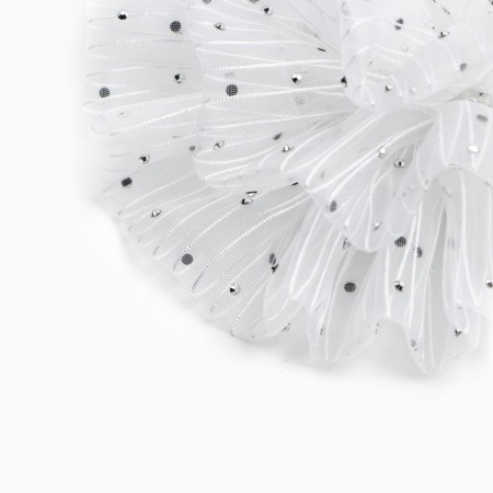 Outlet. Bant for hair on elastic band, white, 11 cm, kitty Marie-5