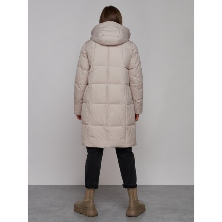 Coat insulated winter feminine, size 42, color light gray-3