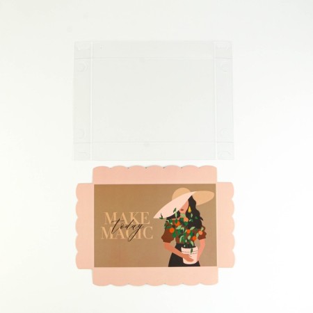 Cookie box, confectionery packaging with PVC lid, Make Today Magic, 22 x 15 x 3 cm-4