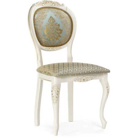 Wooden chair Adriano 2 array of beech/fabric, milk/gray 50x54x97 cm