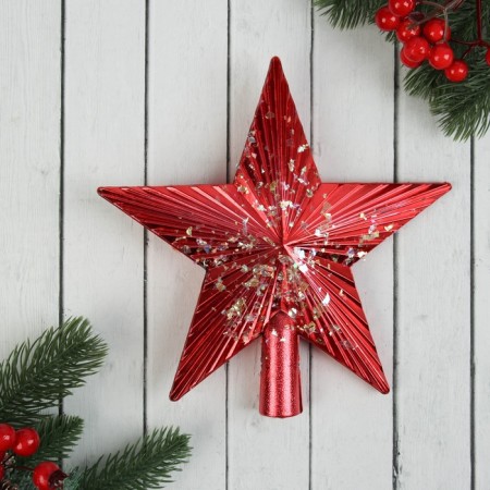 Tip "star ribbed radiance" 19.5x19.5 cm, red