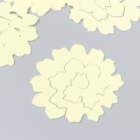 The workpiece of Foamiran "Flower Curly" 10x9.5 cm set 5 pcs. Ribbed pale yellow-1