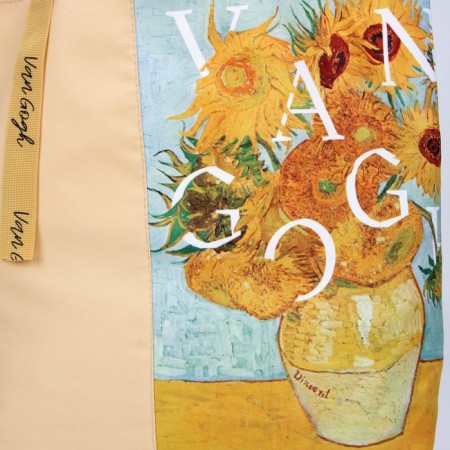 Vangog Flower-shoper bag without lightning with lining, beige color-2