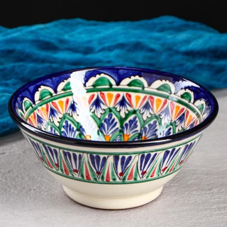 Rishtan ceramics "Patterns", 18 cm, big, mix-1