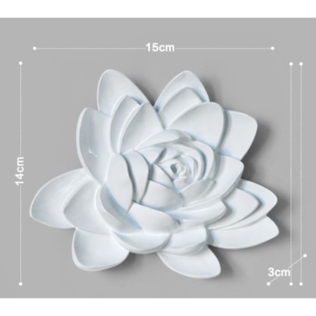 Wall decor, "lotus" 14 x 15 cm, white-5
