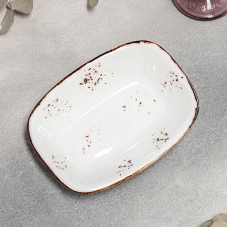 Porcelain rectangular "Eligans", 18 × 13 cm, white color-1