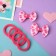Hair set "Greta" (4 elastic bands, 2 clamps) cell, pink