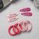 Hair set "Mira" (4 invisibility-5 cm, 8 elastic bands-3.5 cm) pink