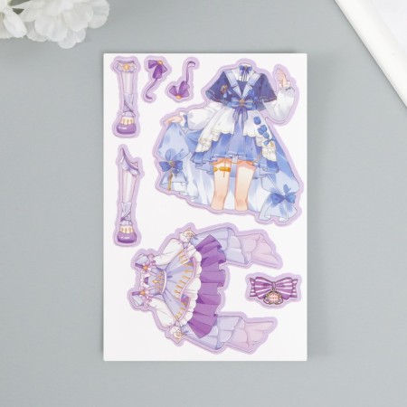 Sticker-game "Princess Outfits" MIX set 3 sheets, 2 dolls 16x11x2 cm-8