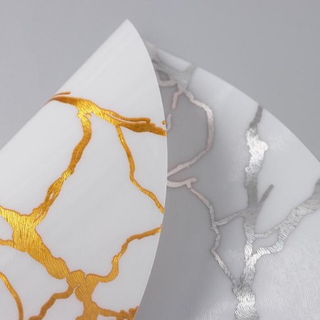 Serving napkin on the table "marble", d = 38 cm, white color-5