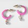 Emall earrings “minimal” Strazinka, white-pink color in gold