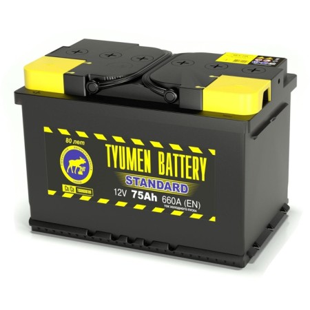 Battery Tyumen 75 Ah, reverse polarity 6st-75L.0LR, Standard
