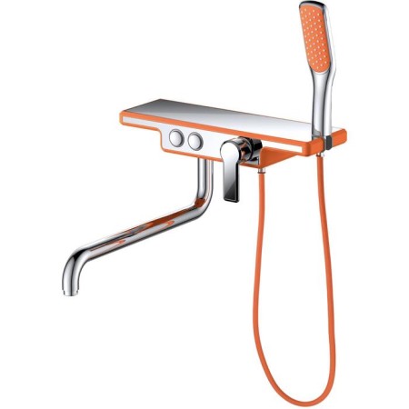 Bath mixer D&K Berlin Kunste DA1443313, one -leaf, chromium/orange