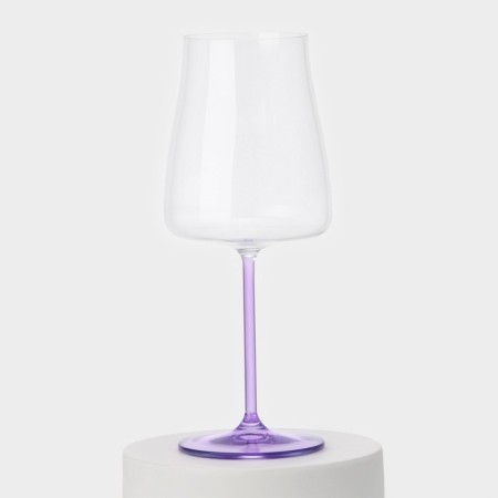 A set of glass glasses for the wine Rainbow Fresh, 600 ml, decor, 6 pcs-1