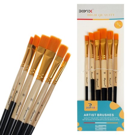 System of synthetics, 6 pieces (No. 2,4,6,8,10,12), flat, straight, in the blist