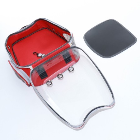 Backpack for carrying "cat", transparent, 32 x 28 x 42 cm, red-11