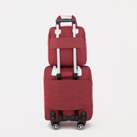 Road bag 2 in 1 on wheels 20 ", a lightning department, 4 outer pockets, burgundy color-1