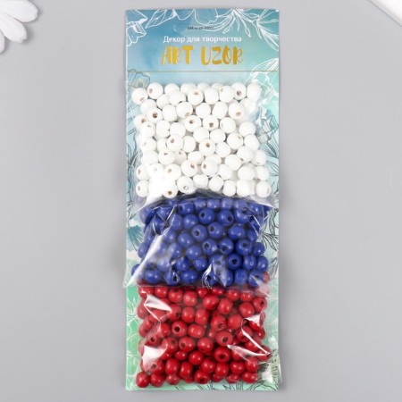 Set of beads for creativity tree "Patriot" D-0.8 cm, 3 colors x 20 g