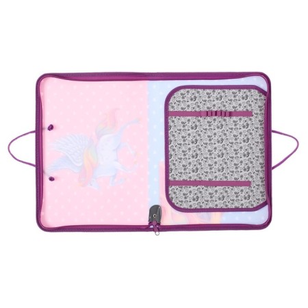 A4 labor folder with handles, 325 x 230 x 25 mm, zipper around, folding bar, plastic, PTR-6 calligrata "unicorns"-4