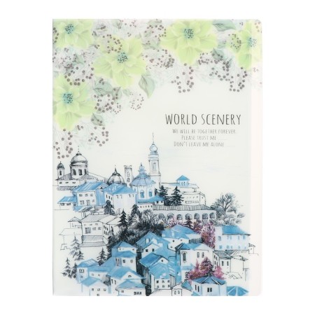 A4 folder, with 30 transparent files, city, mix-2