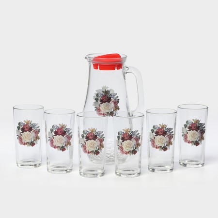 A set of drinking "Romance", 7 items: a jug 1.5 l, glasses 230 ml, 6 pcs