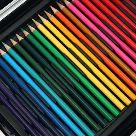 A set of drawing folding, in a blue suitcase-4