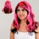 Carnival wig "tails", black-pink color