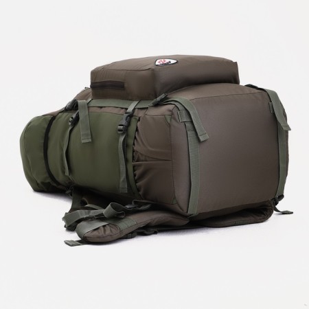 Tourist backpack, TAIF, 90 l, cord department, outer pocket, 2 side pockets, green color-4