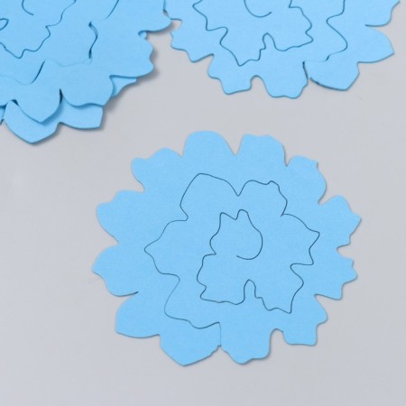 The workpiece of Foamiran "Flower Curly" 10x9.5 cm set 5 pcs. Ribbed bright blue-2