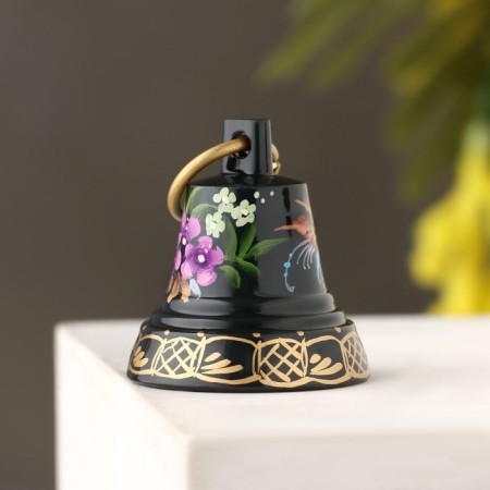 Valdai bell "No. 2. Flowers", painted, with an ear, d = 35 mm-1
