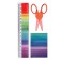 Set of desktop children's "Rainbow" (stand+2 quaras+ruler+sharpener+eraser+notebook 8 sheets+scissors)