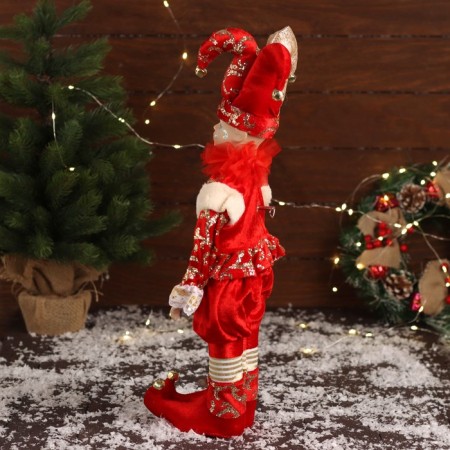 New Year's Jester "in a brilliant suit" moves, 48x16 cm, red-3