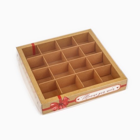 Box for 16 sweets with cells “only for you”, 19 x 19 x 3 cm