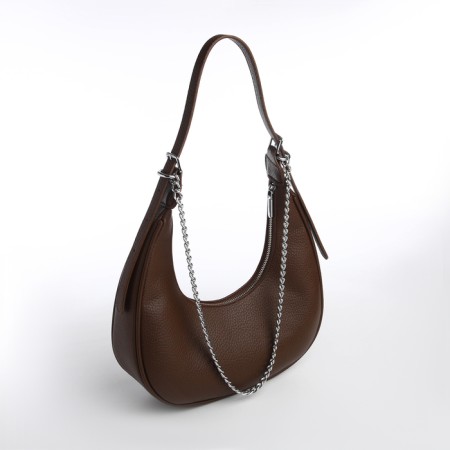 Bag Women's Sobo on the zipper Textura, average size, brown color-1