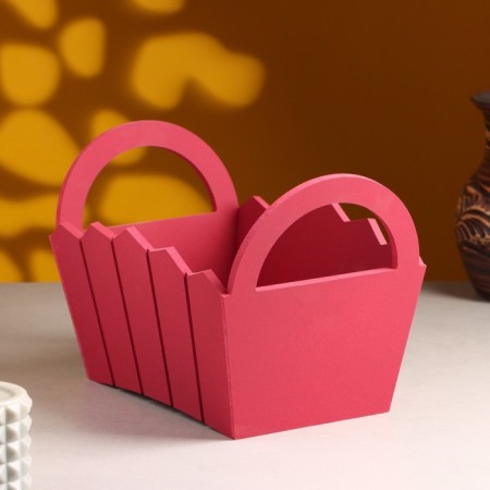 Kashpo wooden 25 × 16 × 17 cm "Maria", side pens, MDF, Bordeaux-1
