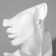 Earrings with pearls "Grace" drop and sphere, white color in gold