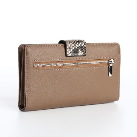 Women's wallet on magnet, beige color-1