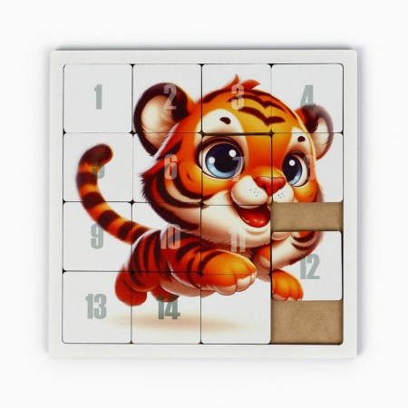 Puzzle "Fifteen. Animals", logical board game, set 3 pcs, 22 x 22 cm-9