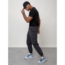Cargo jeans men, size 46-48, dark gray color
