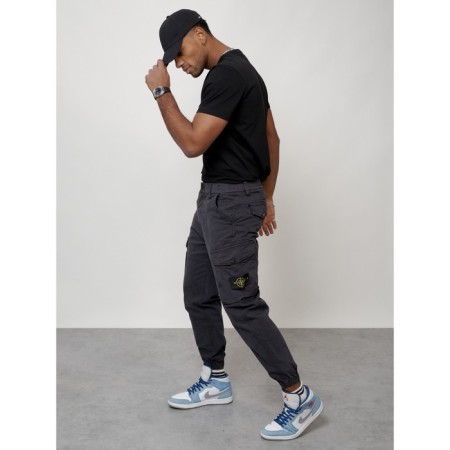 Cargo jeans men, size 46-48, dark gray color