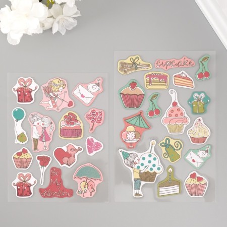 Stickers for creativity "Love" set 2 sheets 22x12.5 cm-1