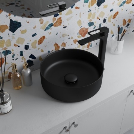 IDDIS Optima Home sink, without overflow, black matte-1