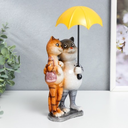 Souvenir Polystone Lac "cats - a walk under the umbrella" 21.5x10x11.2 cm-1