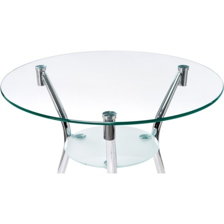 Journal table Round glass/metal, chrome 59x59x52 cm-1