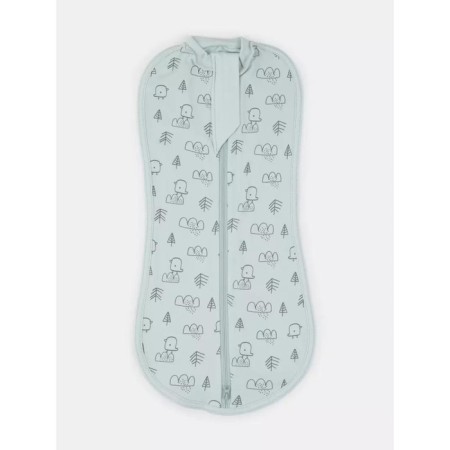 Diamond cocoon with a hat MOWBABY BIRDS, height 56 ​​cm, blue color-1