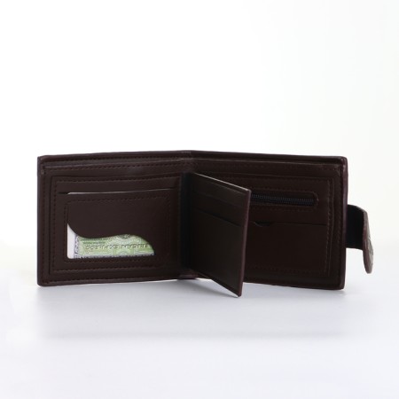 Male purse on a magnet, brown color-6