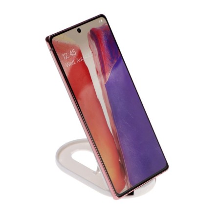 Luazon phone stand, folding, adjustable height, rubber insert, white